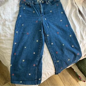 Embroidered Wide Leg Madewell Jeans
